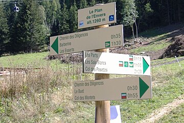 Chamonix hiking trail from Vallorcine to Le Tour