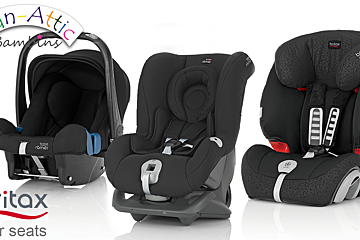 Britax car seats are displayed on a white background