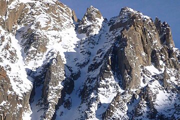 a large couloir in Chamonix