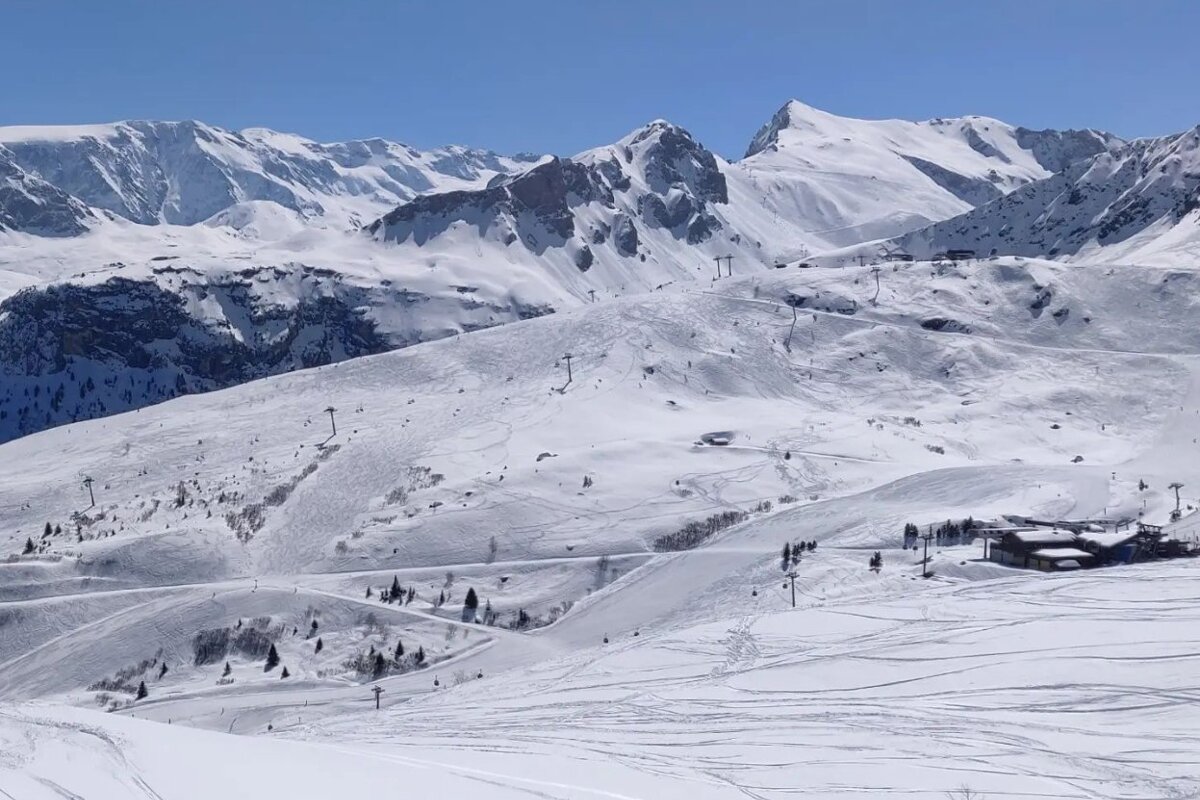 Snow on pistes in Courchevel