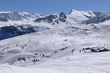 Snow on pistes in Courchevel