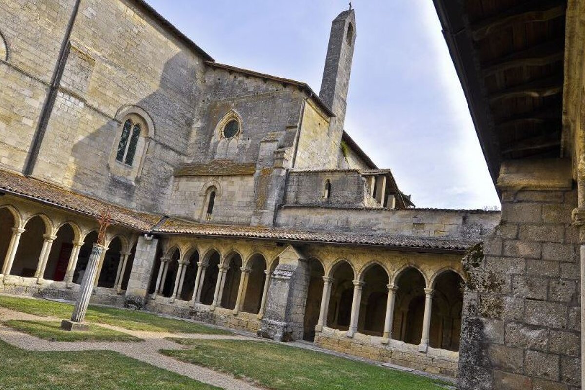 religious building with grass in midle