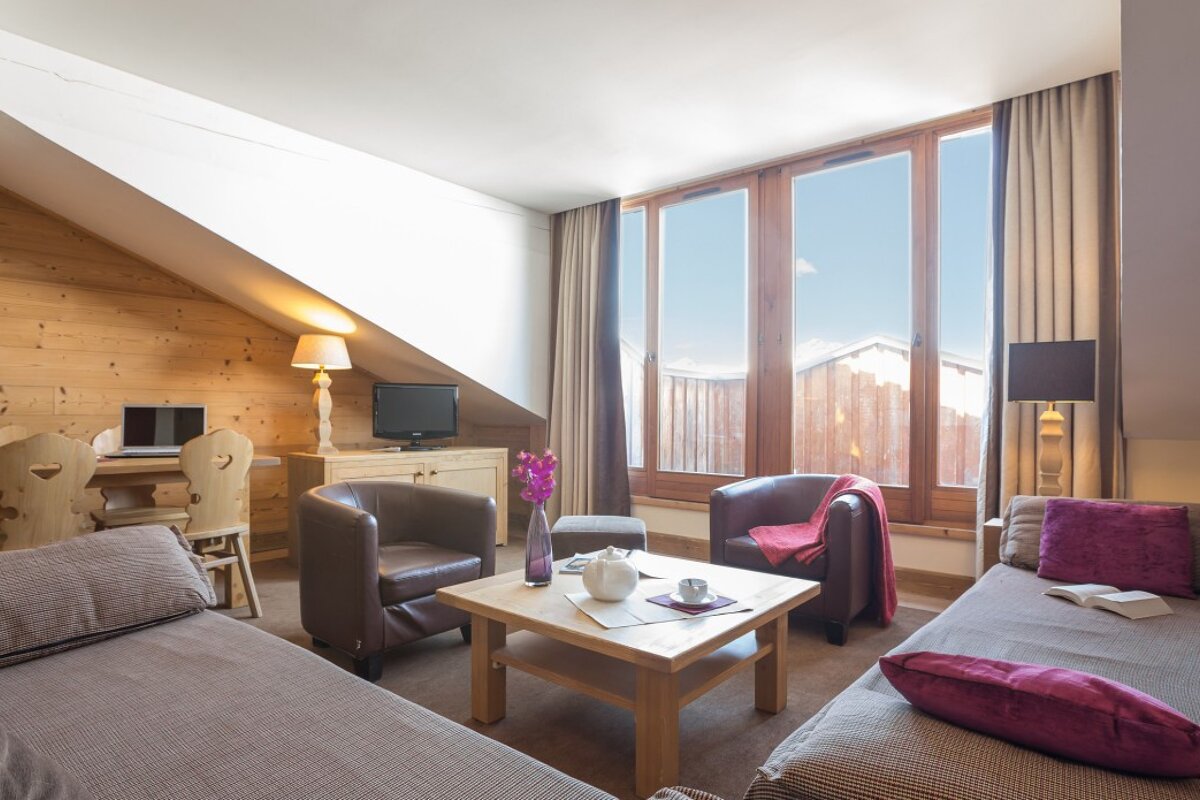 4 bed apartments - Residence Les Hauts Bois Premium, Aime La Plagne living room