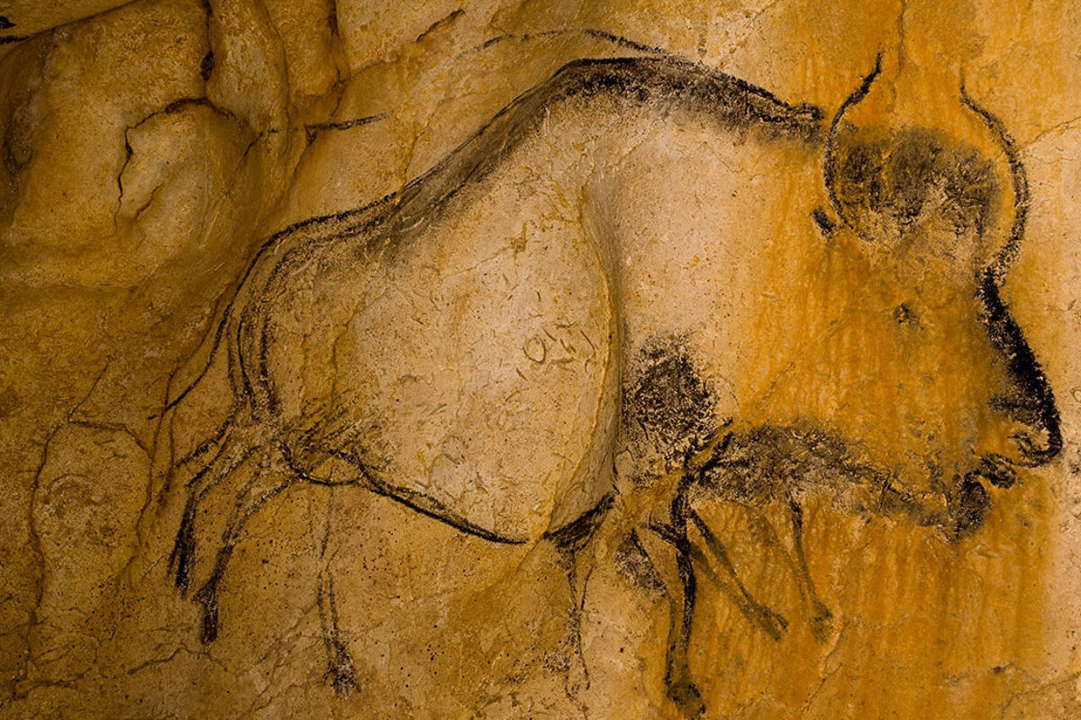 cave painting of a bison
