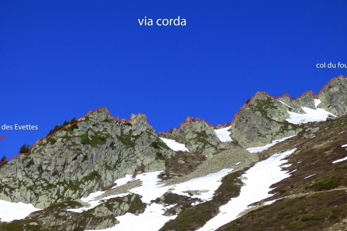 a climbing route in Chamonix 