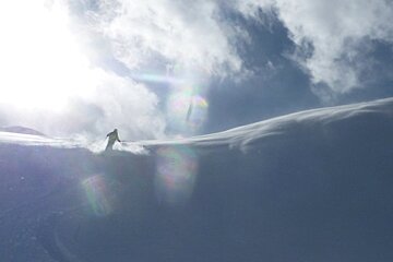 great light when skiing off piste
