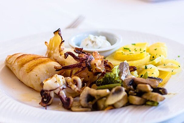 Seafood dish at Aquarius Cala d'Or