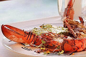 Lobster dish at Il Paradiso, Mallorca