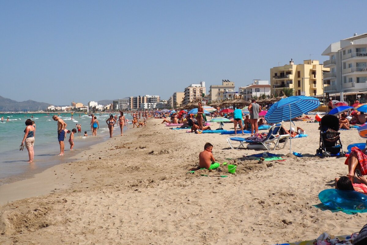 a relatively quiet beach in mallorca