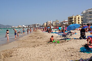 a relatively quiet beach in mallorca