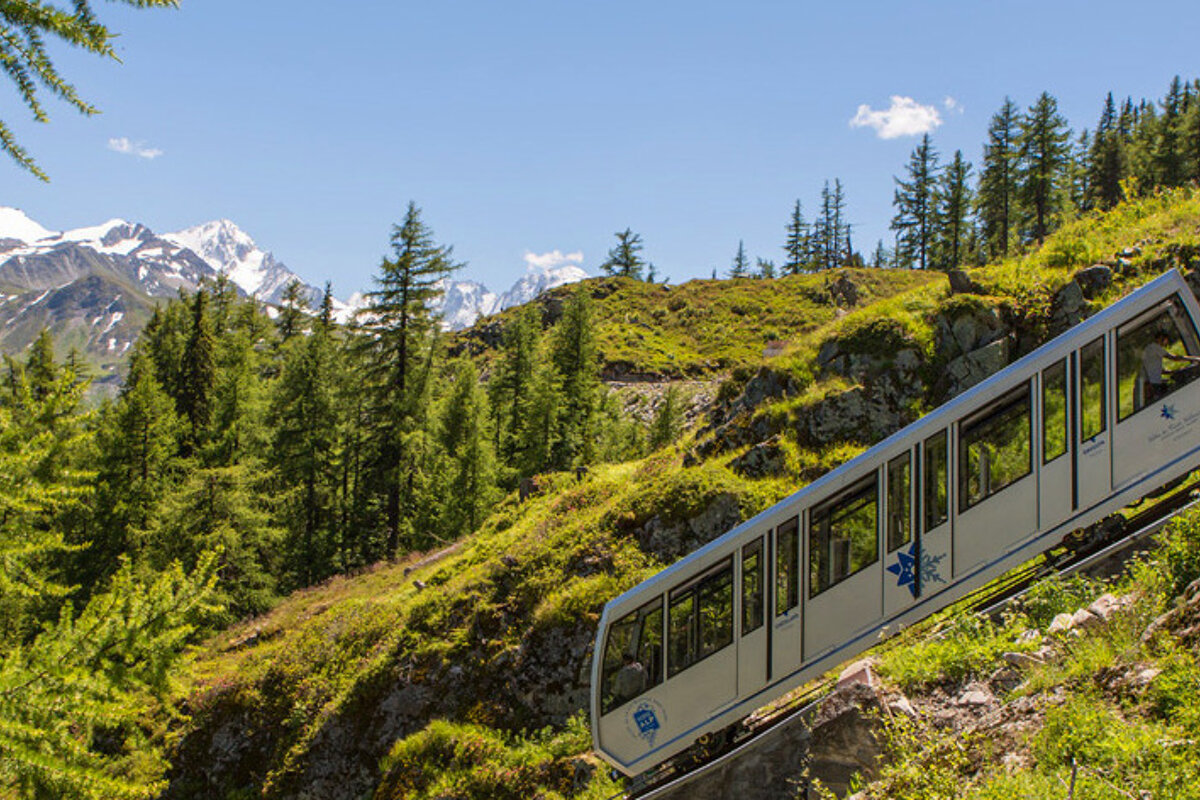 a funicular in the chamonix valley
