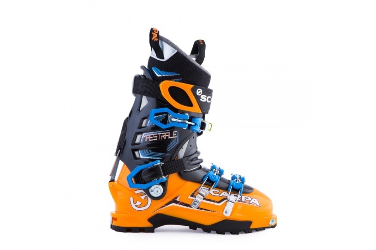 orange & black ski touring boots