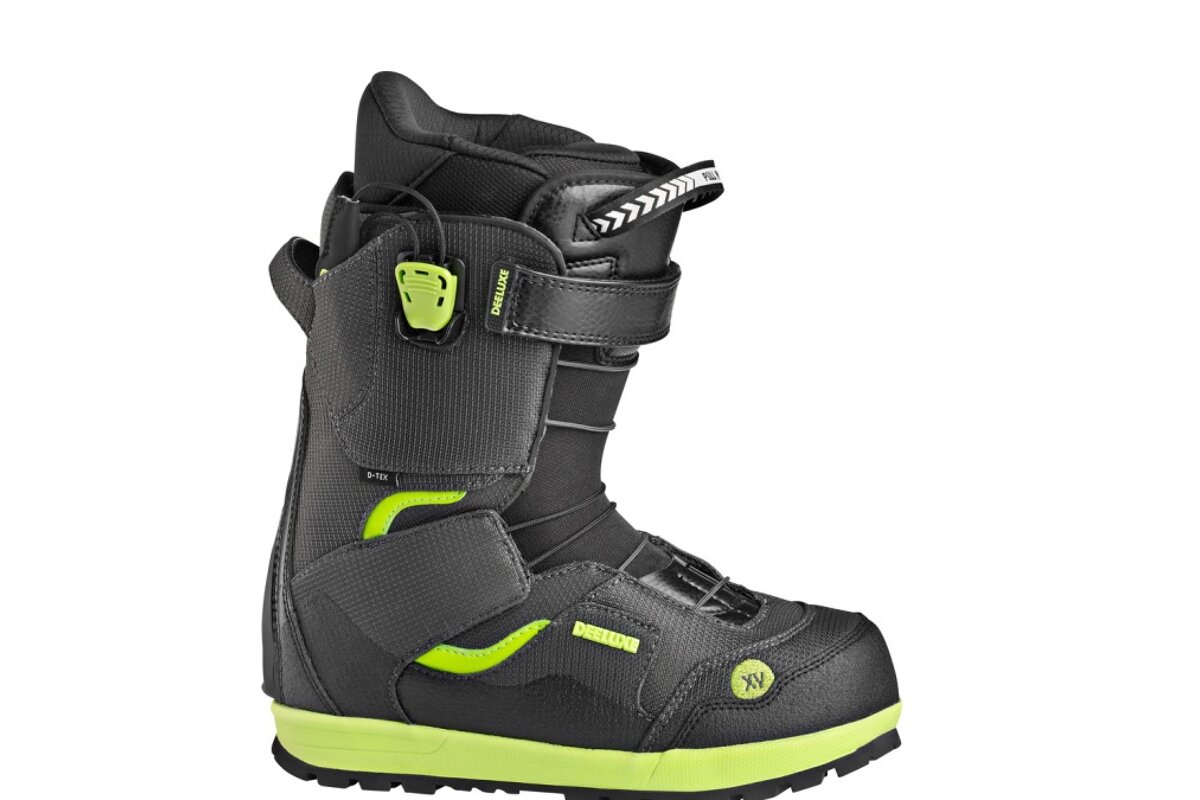 black & green snowboard boots