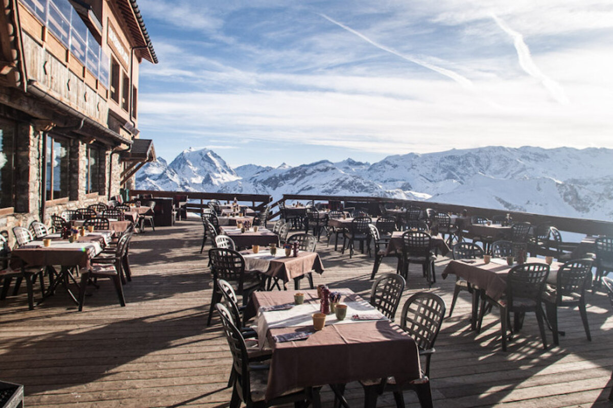Les Pierres Plates (La Saulire) Restaurant, Courchevel restaurant terrasse