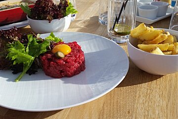 a plate of food at a restaruant