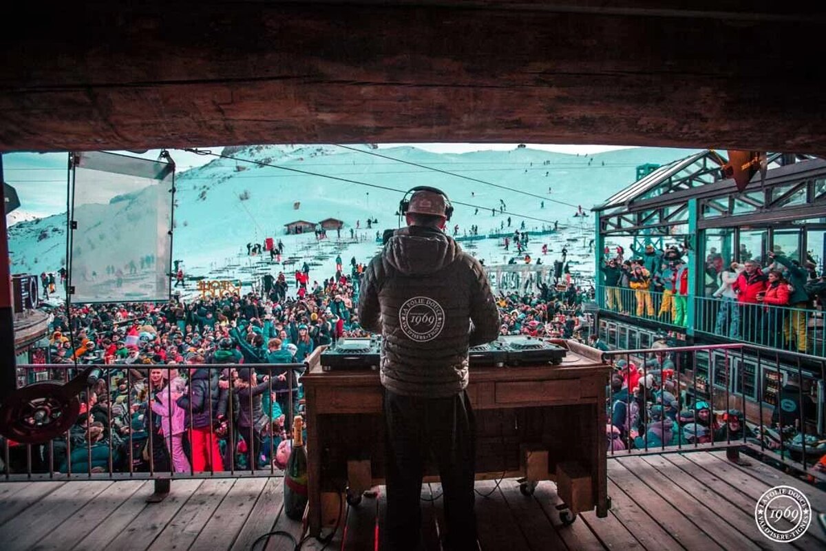 Clubbing at La Folie Douce Val d'Isere, Val d'Isere Valley