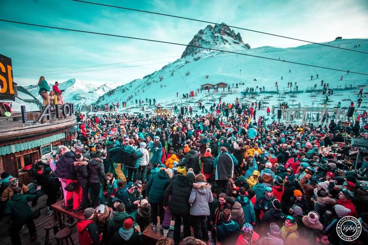 Clubbing at La Folie Douce Val d'Isere, Val d'Isere Valley