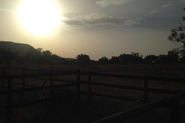 sunset over a cattle station
