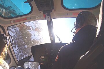 a helicopter flight to Mont blanc from les arcs