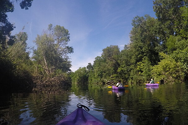 some canoes on the river ceze provence