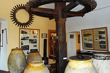 A museum with a sign that says ' sdf ' on it