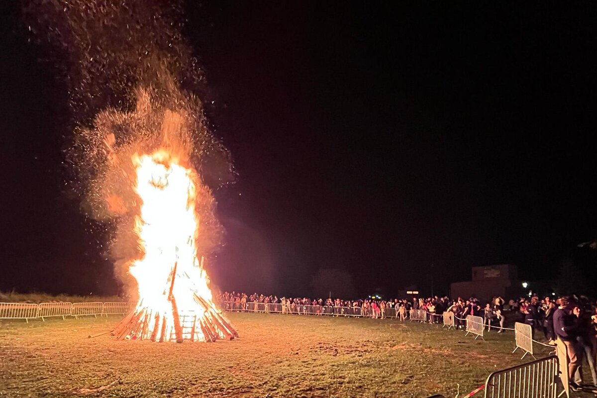 Big bonfire at the Fete de la Saint Jean in Courchevel