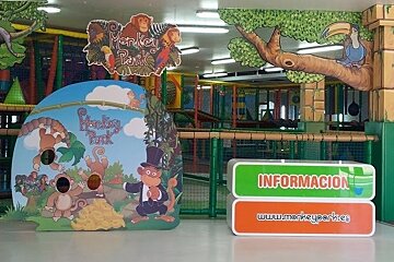 the entrance to a childrens play area in Mallorca