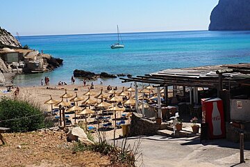 a yacht moored out at sea in mallorca