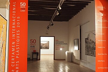 inside a museum hosting an art exhibit in mallorca