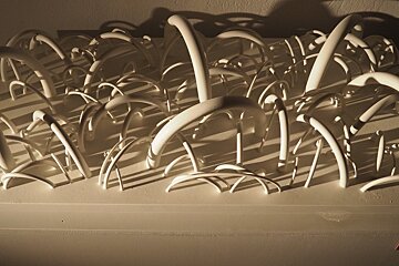 an art exhibit made from loops of white plastic