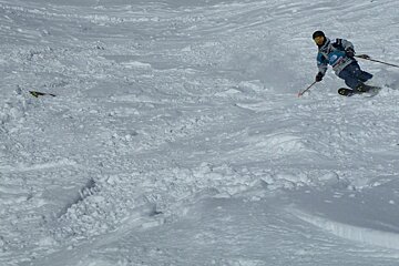 skier in soft spring snow