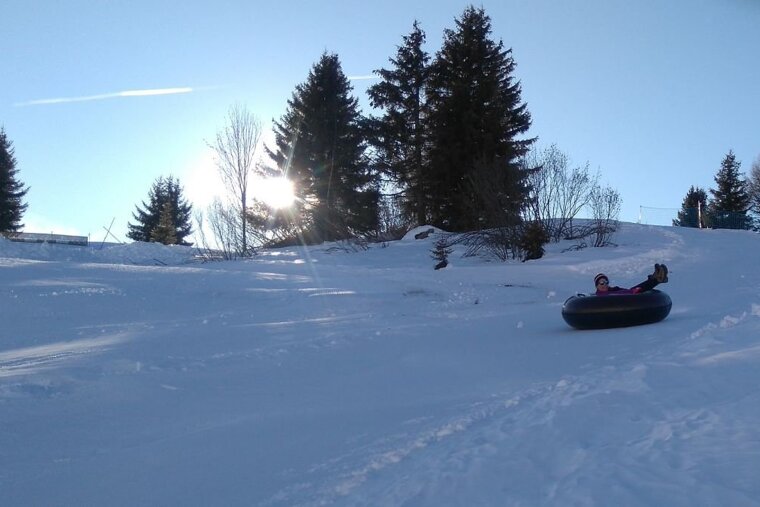 A sledging slope in Les Houches, Chamonix