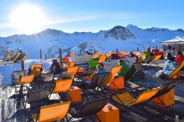 the sun terrace at La Tete de Solaise