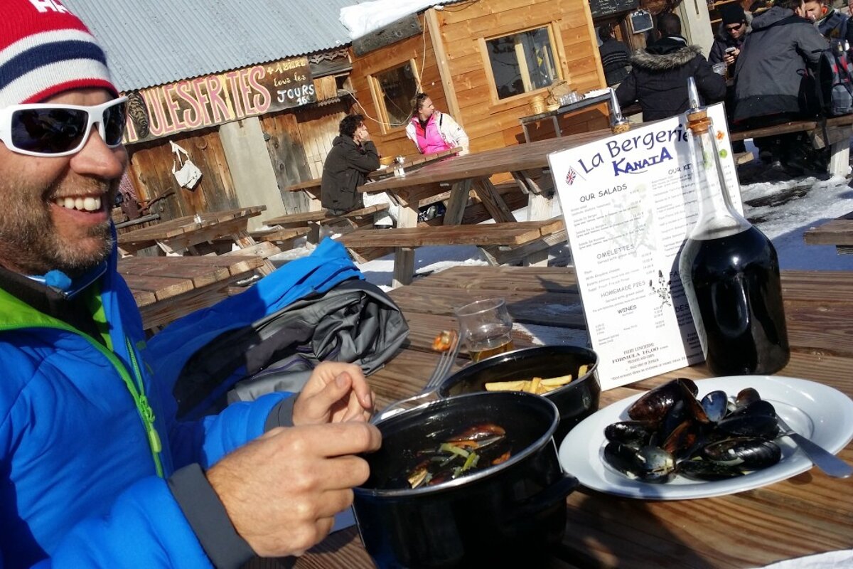 moules frites on the terrace