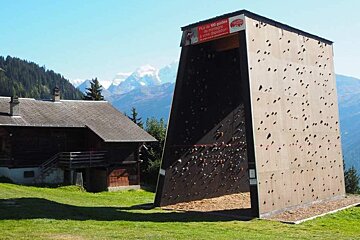 climbing wall in verbier