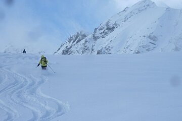 blue skies over the snow