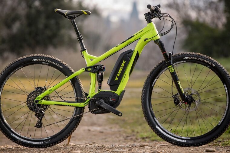 a bike with acid yellow frame