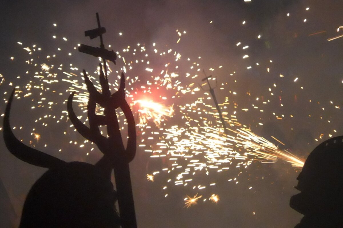 fireworks at a festival in mallorca