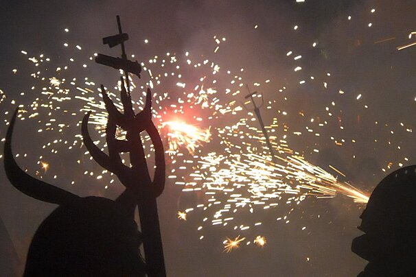 fireworks at a festival in mallorca