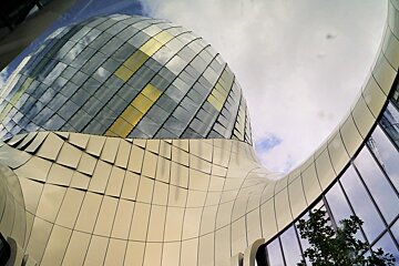 looking at the inside column of the museum