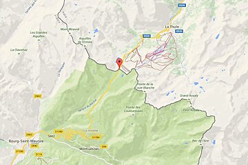 a map of a mountain pass between france & italy