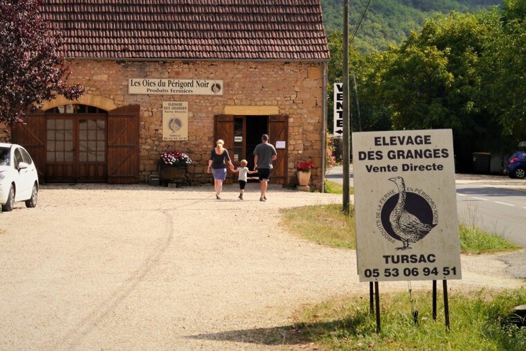 a foie gras shop at the side of the road