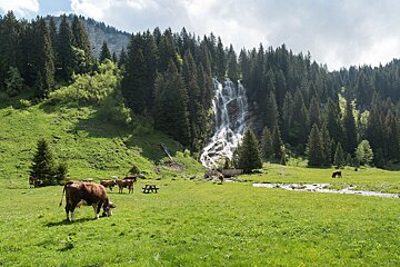 The Cascade des Brochaux, waterfall in Avoriaz