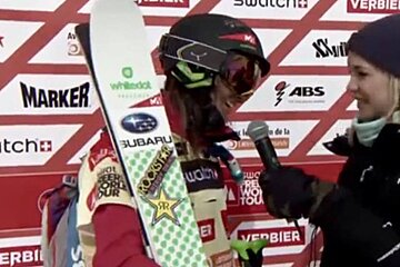a skierbeing interviewed