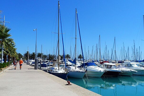 Lots of yachts moored in St Laurent du Var