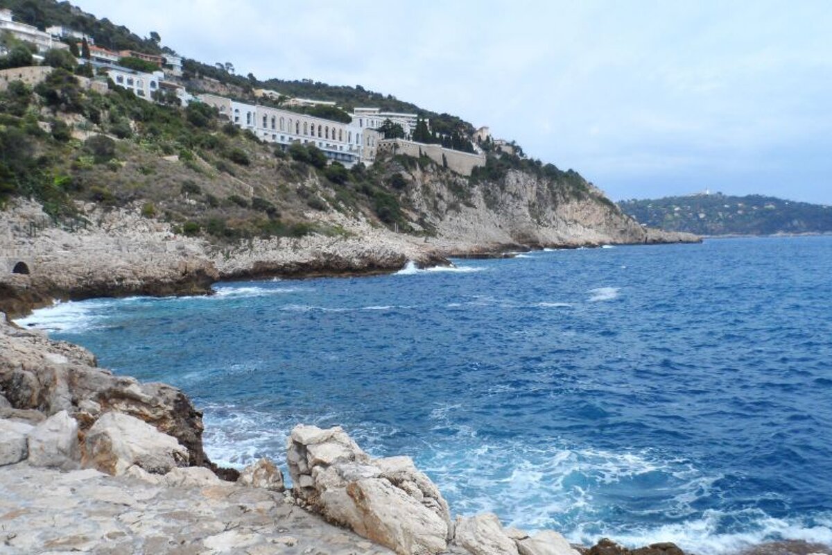 rocky cliffs by the sea in Nice