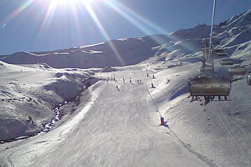 a covered ski lift
