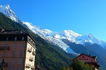 An image of Chamonix with Mont Blanc in the background