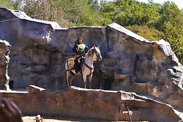 a man on horseback at durandal in rocamadour