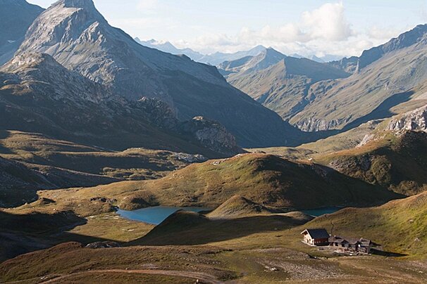 a view down a valley